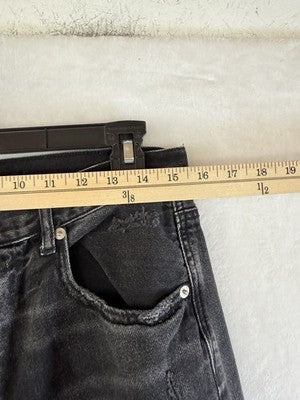 American Eagle High Rise Girlfriend Jeans Women Size 10 Black Distressed