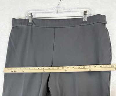 Susan Graver Smart Ponte Pants XL Petite Gray Pull On Knit Slim Leg Womens