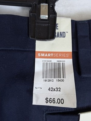 Dockers Workday Khaki Straight Fit 42x32 Pants Mens Navy Blue 42x32 Smart New