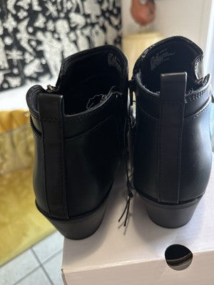 New Arizona Castle Booties Womens 11 Black Size Zip Stacked Heel Shoes