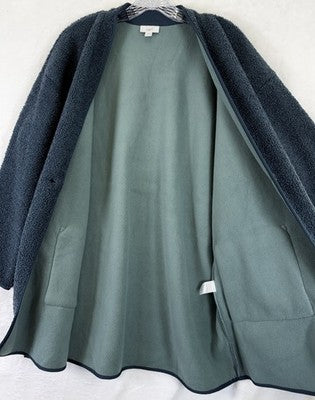 J Jill Cardigan Medium Teddy Fleece Lined Pure Blue Button Blue Women Jacket