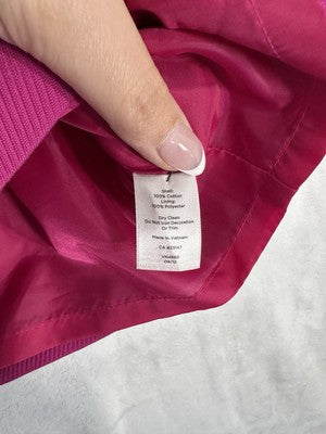 Talbots Pencil Skirt 2 Bright Hot Pink 100% Cotton Lined Womens Knee Length