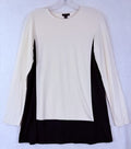 J Jill Wearever XS Top Long Sleeve Jersey Knit Ivory Black Tunic Womens