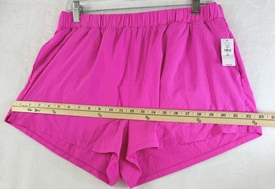 Gap Fit Running Shorts Medium Tall Womens Pink High Rise Brief Liner New
