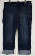 Liverpool Los Angeles Jeans 16W Charlie Crop Dark Blue Denim Wide Cuff Womens