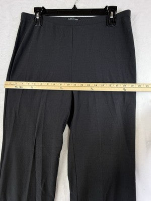 Eileen Fisher Pants Medium Stretch Crepe Straight Leg Pull On Gray Womens