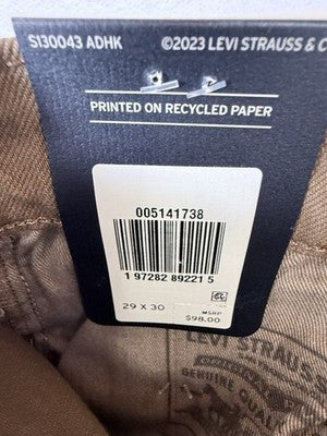 Levis 514 Straight Jeans Mens 29x30 Brown Levi’s New NWT