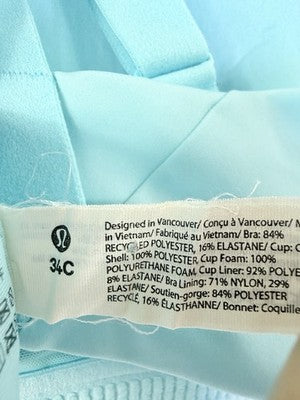 Lululemon Energy Bra High Support 34C Blue Adjustable Crossback Sports Bra Run