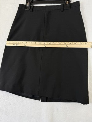 Gap Pencil Skirt 0 Womens Black Wool Stretch Knee Length