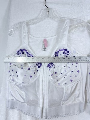 Comfort Choice 42C Longline Bras Lot White Embroidered Posture Front Close