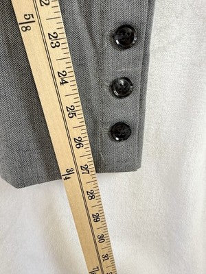 Banana Republic Sloan Pants Size 0 Gray Herringbone Womens Button Hem
