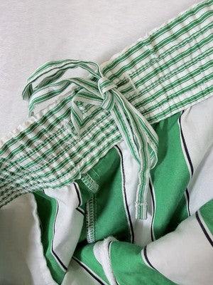 Gap Organic Cotton Boxer Shorts Large Green Striped Poplin Womens New