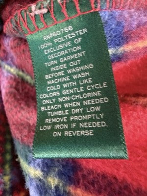 Lauren Ralph Lauren XL Pajamas Fleece Red Blue Tartan Plaid Pajama Set Women