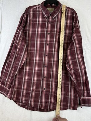 Cabelas Mens Shirts 2XL Tall 2XT Long Sleeve Button Up Outfitter Series Plaid