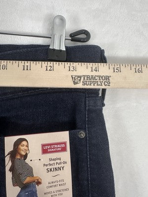 Levis Signature Jeans 4 27 Shaping Perfect Pull On Skinny Womens Dark Blue NEW
