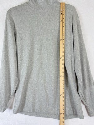 LL Bean Interlock Turtleneck Top Medium Womens Gray Knit Long Sleeve Tops
