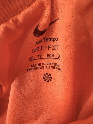 Nike Tempo Running Shorts Womens XS Dri FIT Mid Rise Brief Lined Orange New NWT