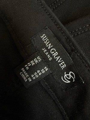 Susan Graver Jeans 14 Black Bootcut Stretch Denim Womens