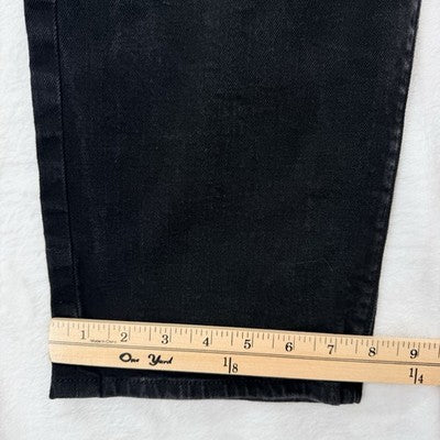 Ann Taylor Loft Jeans 10 Curvy High Rise Straight Leg Button Fly Black Denim Won