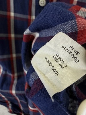 J Crew Shirt Mens Small Red Blue Plaid Button Down Long Sleeve Cotton