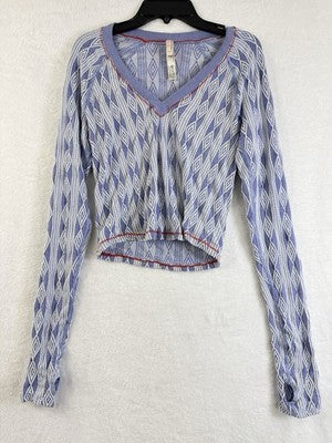 Free People Movement Top Medium Large My Time Logo Purple Long Sleeve Women