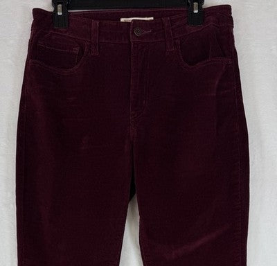 Levis 725 High Rise Bootcut 29 Corduroys Pants Jeans Womens Burgundy Red Levi’s