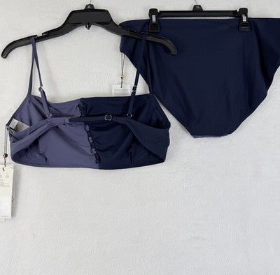 CALIA Womens Swim Bikini XL Top Bottom Set Looped Front Purple Swimsuit New NWT