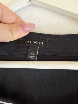 Talbots XS Dress Short Sleeve Black Tee Pull On Womens Shift