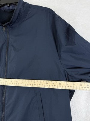 Jos A Bank Golf Jacket XL Blue Tailored Fit 1905 Pockets Full Zip Mens