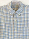 Peter Millar Large Button Down Shirt Blue Plaid Long Sleeve