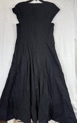 Gap Linen Blend Maxi Dress Medium Women Black Fit & Flare Long New NWT