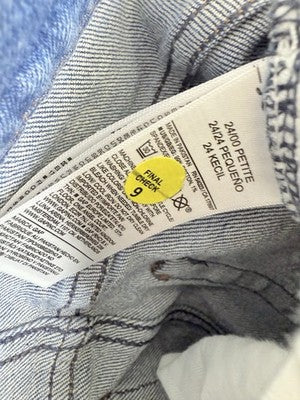 Gap High Rise Stride Ankle Wide Leg Jeans 00 Petite 24 Women NWT Raw Hem Blue