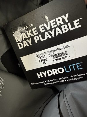 Footjoy Hydrolite Rain Golf Pants XS Women Black DryJoys New NWT