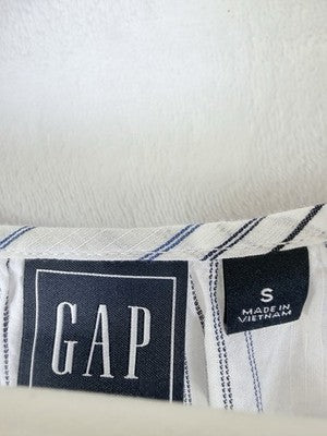 Gap Tops Women Small 100% Cotton Short Sleeve Blue Striped Blouse Summer Women