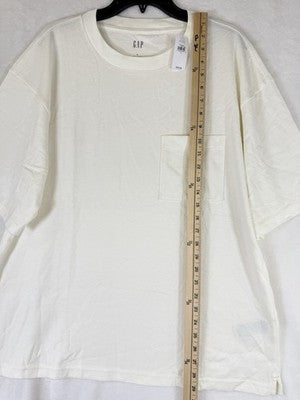 Gap Heavyweight Relaxed Pocket T Shirt Large Mens Ivory Short Sleeve Tee New NWT