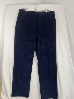 Lands End Traditional Fit Fine Wale Corduroy Pants 37 Navy Blue Men’s Classic