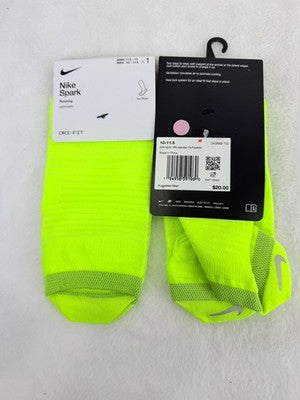 Nike Spark Lightweight Socks Volt Running No Show Large Mens 10-11.5 Lot New