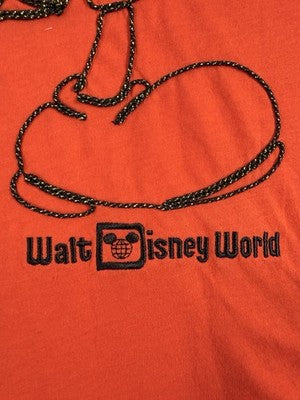 Disney Parks Top XL Womens Mickey Mouse Embroidered Walt Disney World Shirt Red