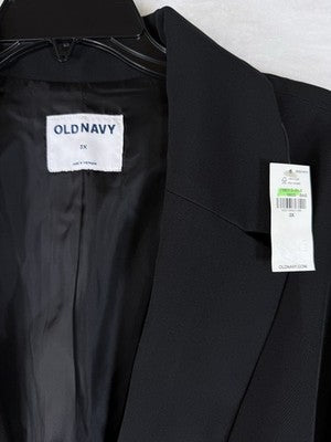Old Navy Blazer Women 3X Black Suit Jacket Classic Stretch Plus Size New NWT