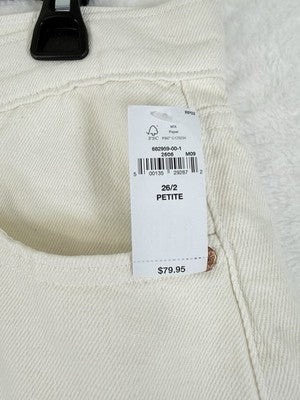 Gap Wide Leg Jeans Women 26 2 Petite Super Baggy Off White Ivory New NWT