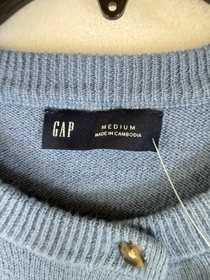 Gap CashSoft Cardigan Sweater Women Medium Blue Cash Soft New NWT