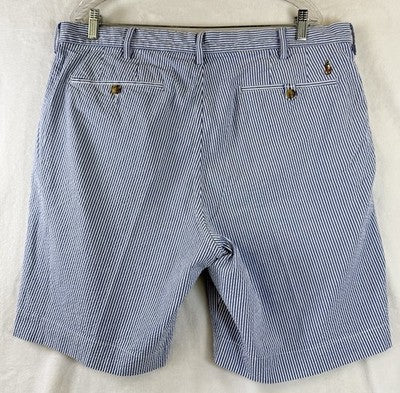 Polo Ralph Lauren Seersuckers Shorts 38 Blue Mens 9” Classic Fit