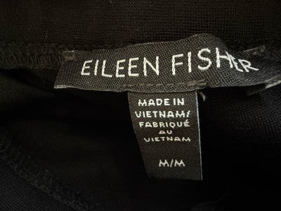 Eileen Fisher Pants Medium Black Washable Flex Ponte Straight Trouser Women Knit