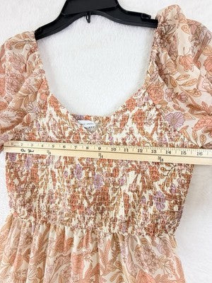 Sincerely Jules Medium Dress Floral Boho Midi Short Sleeve Cottagecore Fairycore