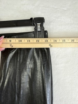 HM Faux Leather Leggings Small Black Croc Pull On Womens Vegan H&M New NWT