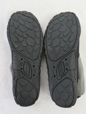 Lands End Water Shoes 11 Womens Black Gray Slip On Swimming EXC