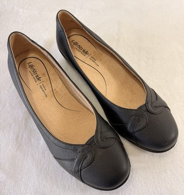 LifeStride Shoes For Women 8 Wide Infinite Loafer Black Slip On Flats