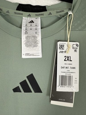 Adidas Men Training Intensity Tank Top 2XL Green Climacool Workout Shirt NEW