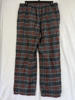 LL Bean Scotch Plaid Flannel Pajama Pants Medium 28” Mens Stewart Gray Red Plaid