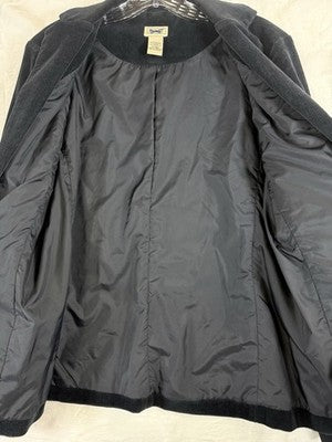 LL Bean Corduroy Jacket Womens 8 Navy Blue Blazer